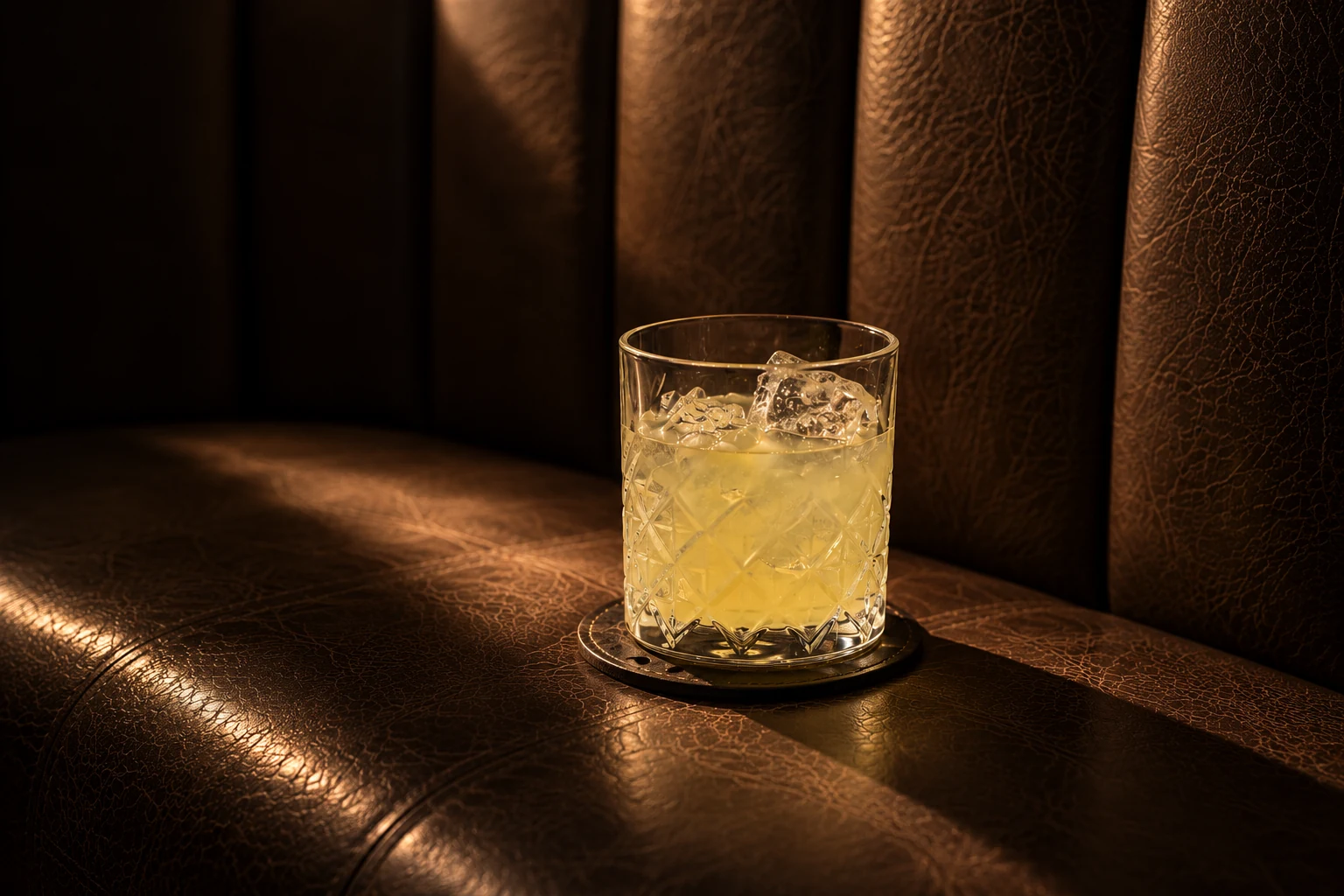 Cocktail su divanetto in pelle